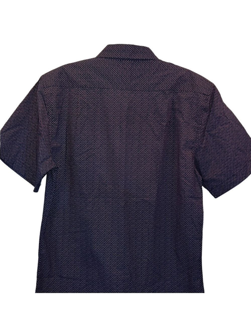 Beverly Hills Polo Club Navy and Purple/Plum Patterned Shirt, Size Men’s Small - Picture 6 of 9